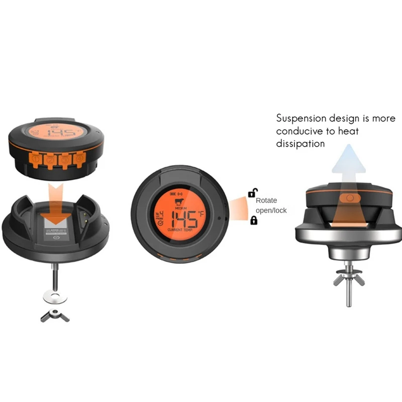2025 New Wireless Bluetooth Barbecue Electronic Smart Oven Thermometer Kitchen Food Barbecue Thermometer