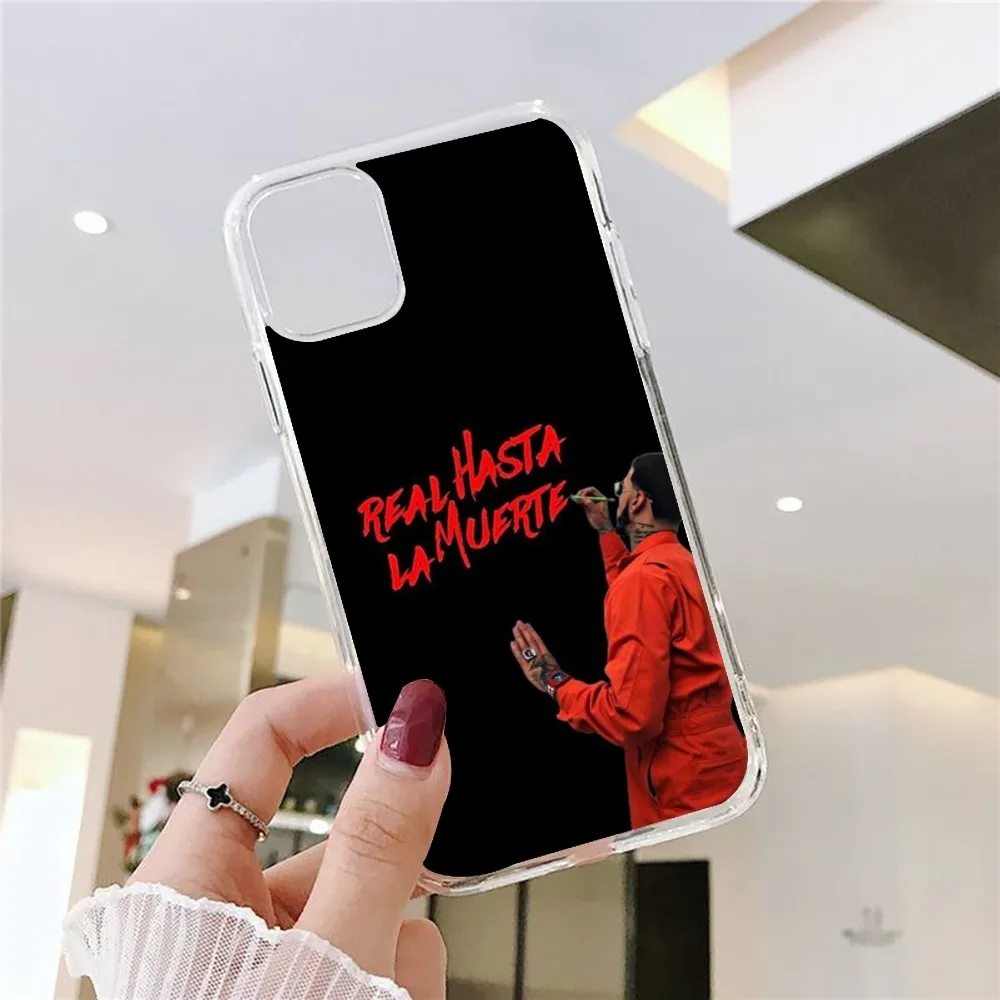 A-Anuel AA Real Hasta La M-Muerte Phone Case For Iphone 15 11 13 14 Pro Max 7 8 Plus X Xr Xs Max Se2020 12mini Transparent Cover