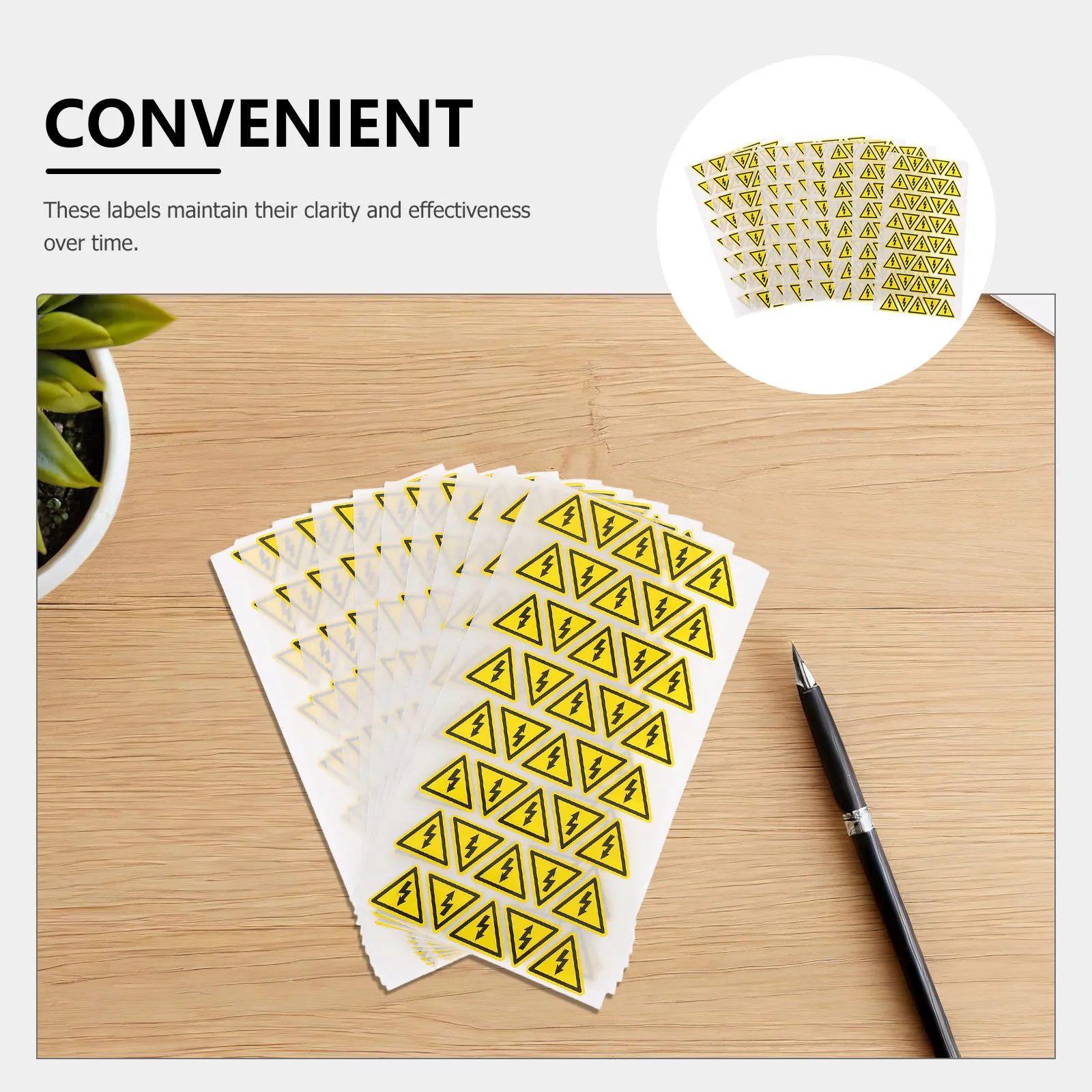 400pcs Electric Warning Stickers Yellow Triangle Safety Labels Waterproof Adhesive For Electrical Panels Outdoor Indoor Traffic