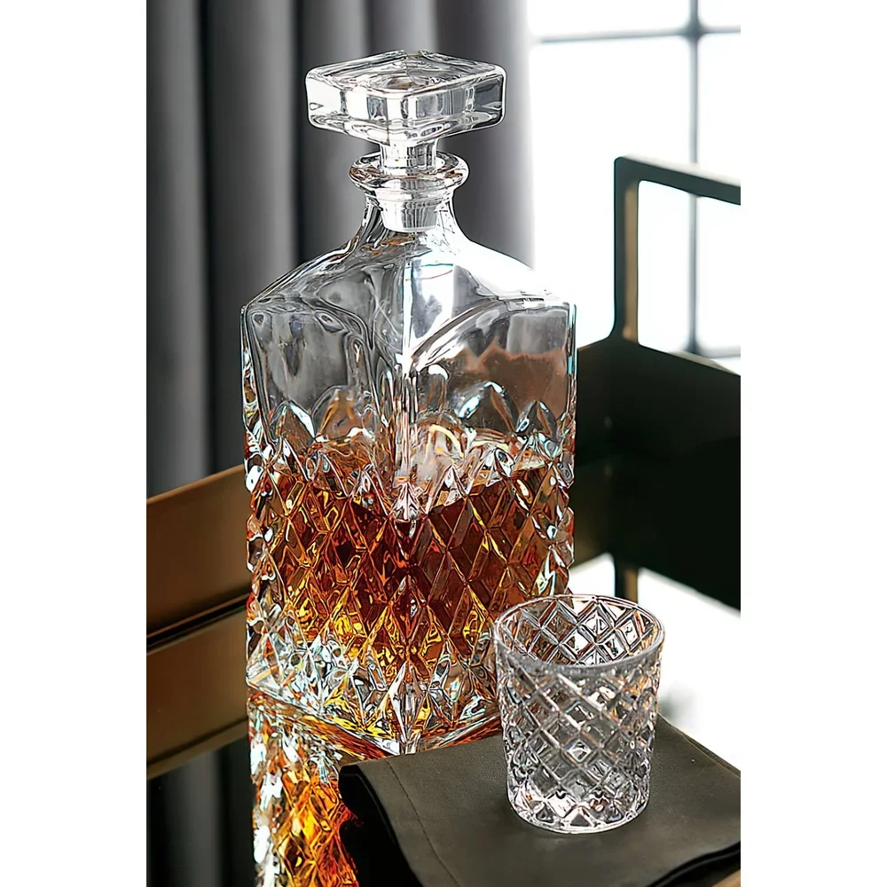 مجموعة كؤوس زجاجية شفافة مقطوعة بالألماس مكونة من 6 أكواب شرب ممتازة متينة 3 أونصة هدايا مثالية للحفلات قابلة للغسل في الأطباق