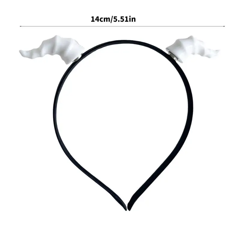P9FE Devil Horn Hairhoop لحفلات الأزياء لعب الأدوار الحدث Hairband Headpiece مريح لحفلة عيد الهالوين