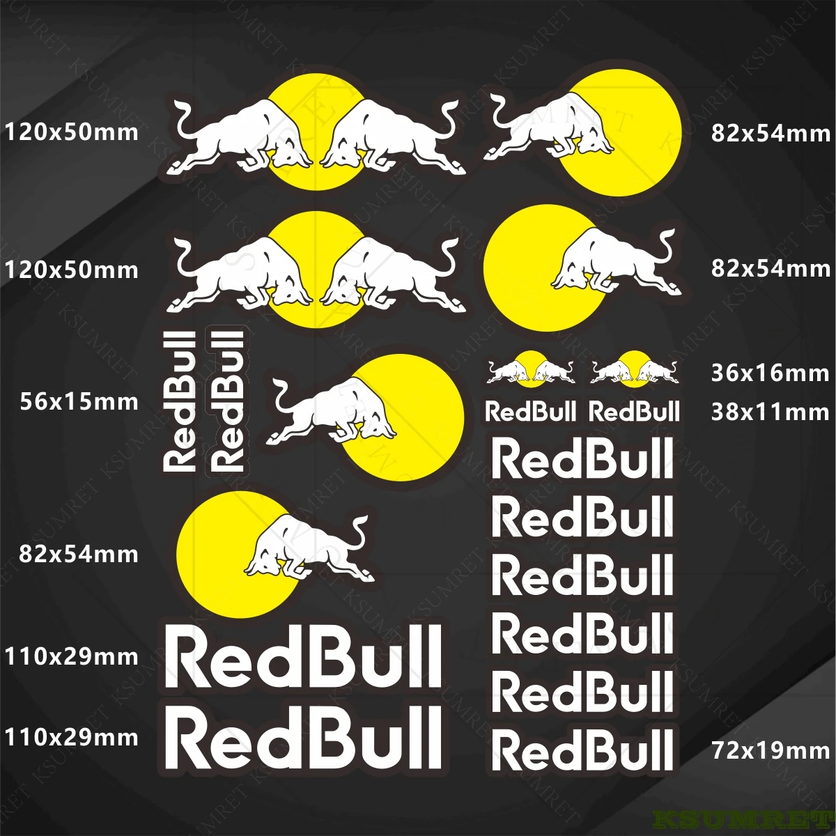 For Red Bull Motorcycle Stickers Logo Decal Emblem