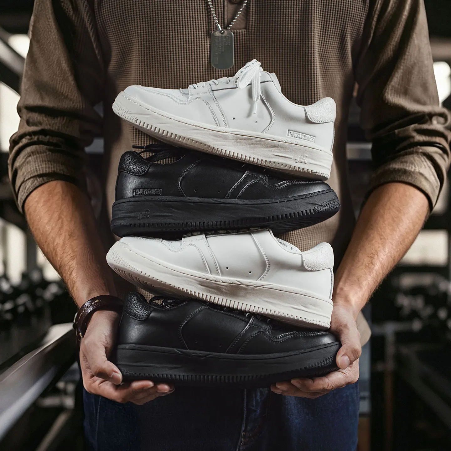 MADEN Classic White Black Platform Sneakers Men Chunky Sole Height Increasing Breathable Soft Leather Lace-up Casual Mens Shoes