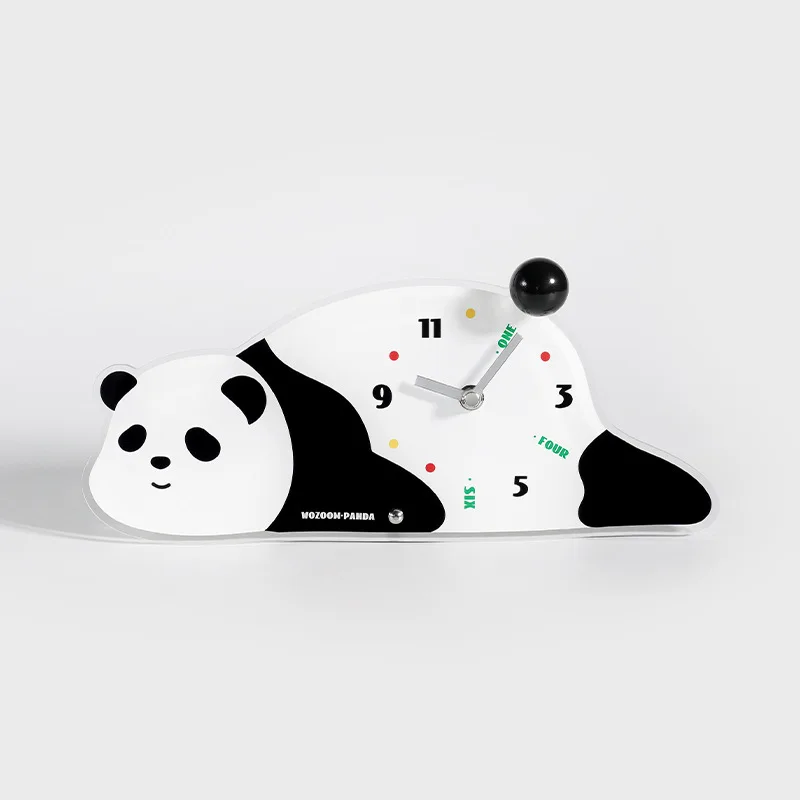 

Panda Clock Desktop Decor for Living Room TV Cabinet Entryway Decorations Miniature Models Home Decor Crafts Artwork Figurines