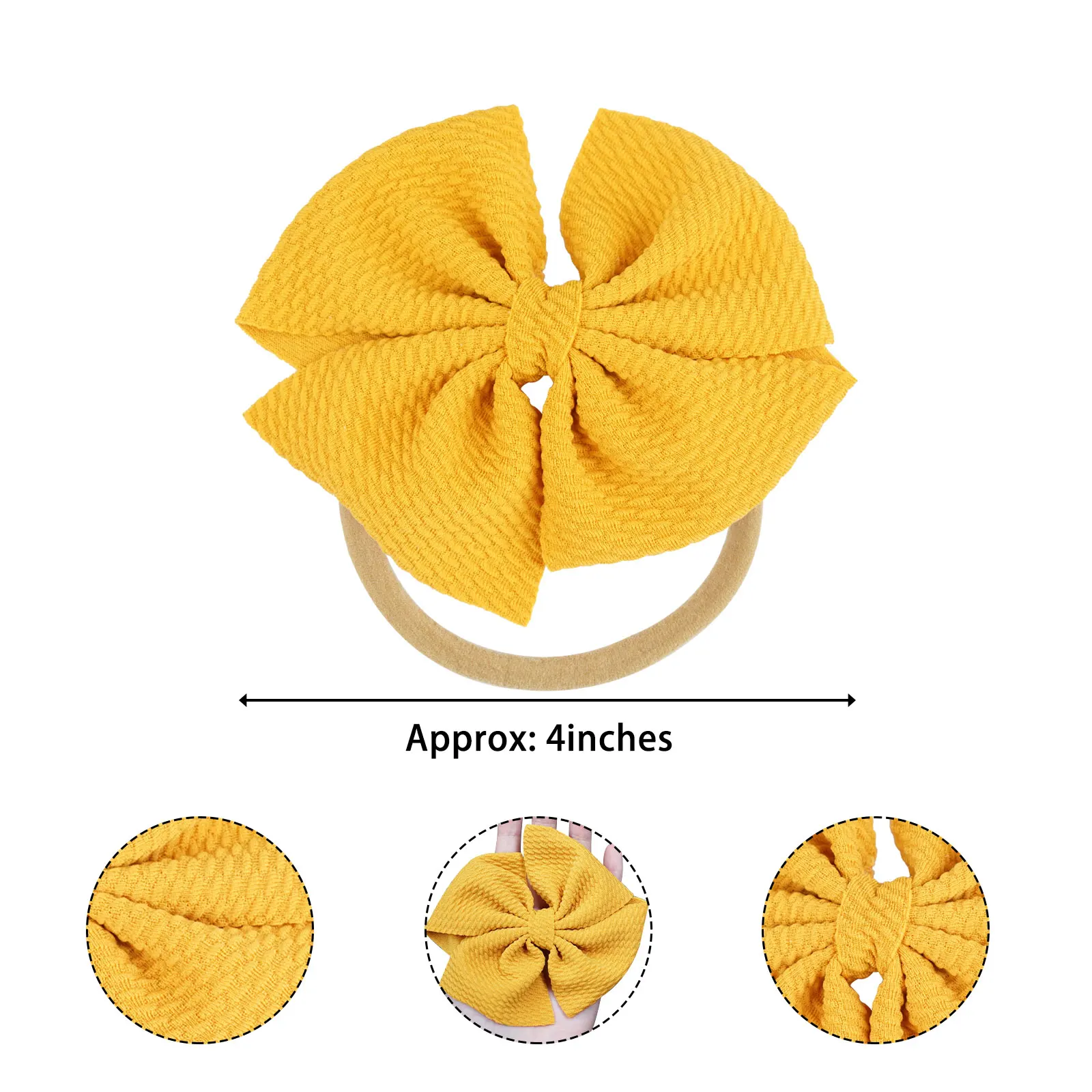 20Pieces 4.5Inch Nylon Super Stretchy Soft Bows Headbands Newborn Infant Toddler Hairbands and Baby Girl’s Hair Accessories