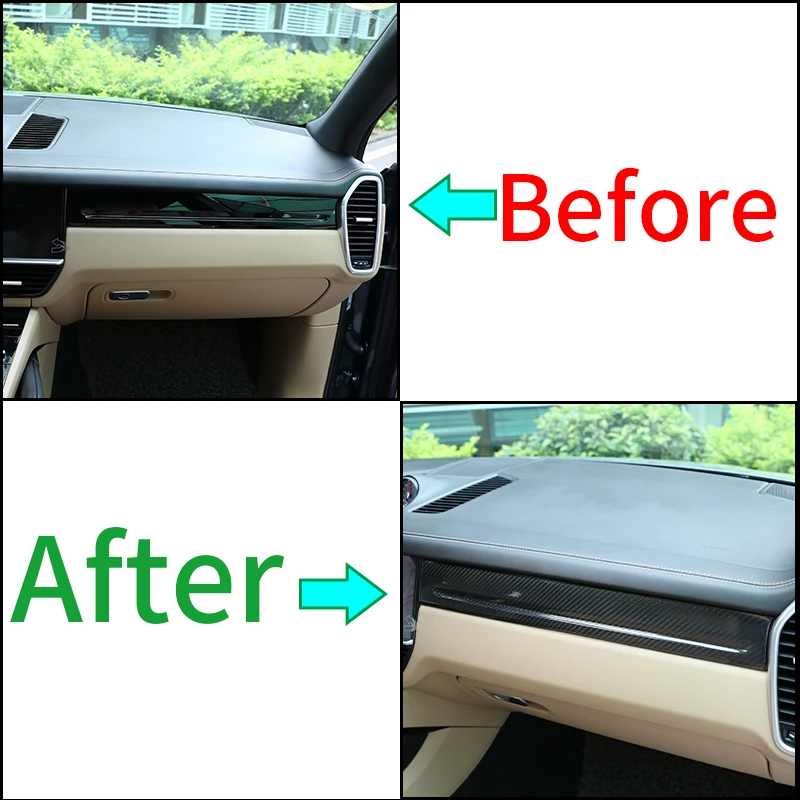 

Carbon Fiber Center Console Trim for Porsche Cayenne 2018-2024 LHD Dashboard Interior Decoration 3Pcs/Set