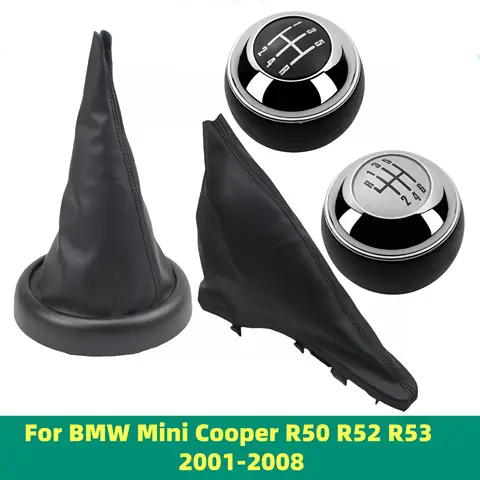 BMW 미니 쿠퍼 R50 R52 R53 2001-2008 기어 시프트 노브 게이 터 부츠 커버 케이스 레버 시프터 펜 자동차 스타일링 액세서리
