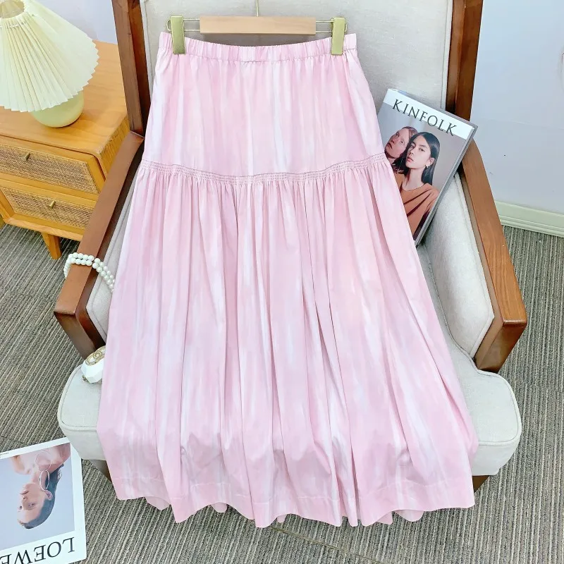 

Юбка из серии Ele Pastel Color: Длинная, элегантная, повседневная юбка для девушек с карманами, для женщин