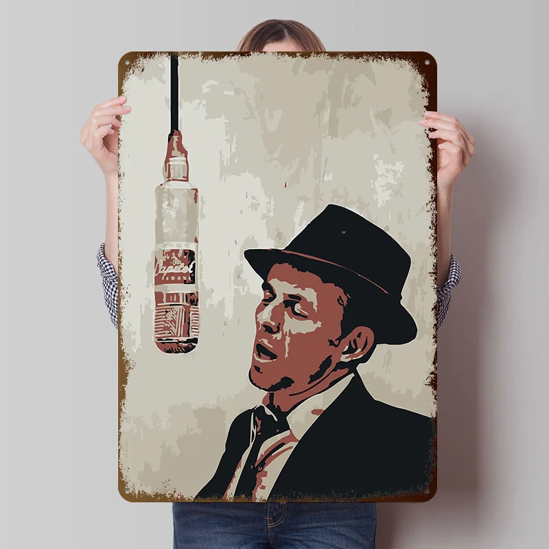 Frank Sinatra Singing Metal Poster Customized Wall Art Retro Vintage Metal Signs for Man Cave Decoration Home Sign Wand Deko