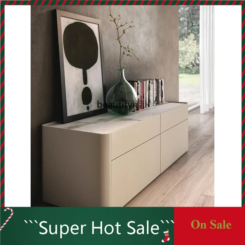 A076 Italian-Style Light Luxury Sideboard Cabinet Hong Kong-Style Piano Paint Locker Living Room Partition Entrance Cabinet