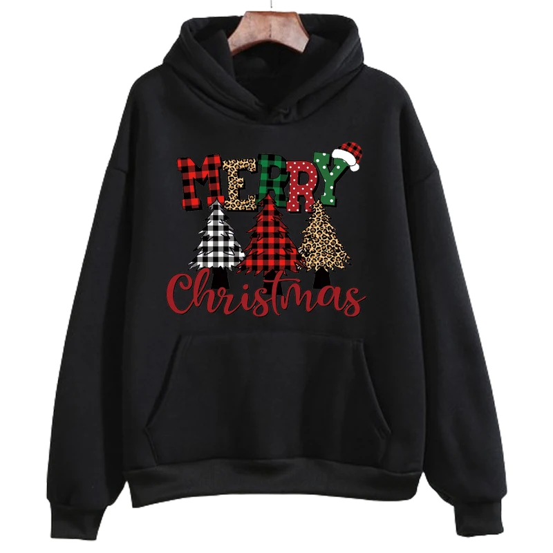 Santa Pattern Fun Hoodie Christmas Spring Autumn Printed Clothing Women\'s Casual Sweatshirt Unisex Pattern Y2k Streetwear Top