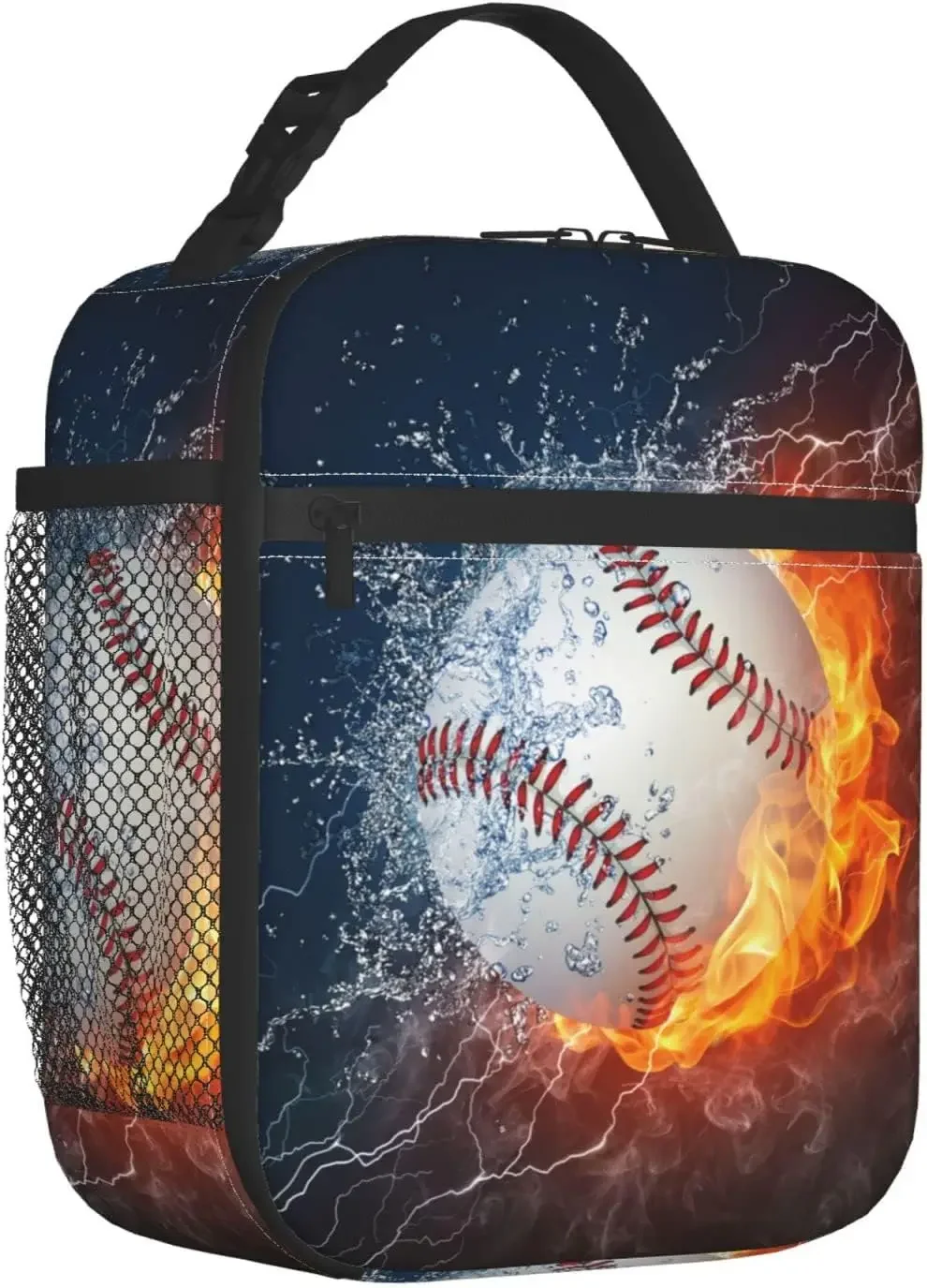 Baseball Ball Cool Lunch Bag Insulated Lunch Box Reusable Lunchbox Waterproof Portable Lunch Tote For Men Boys