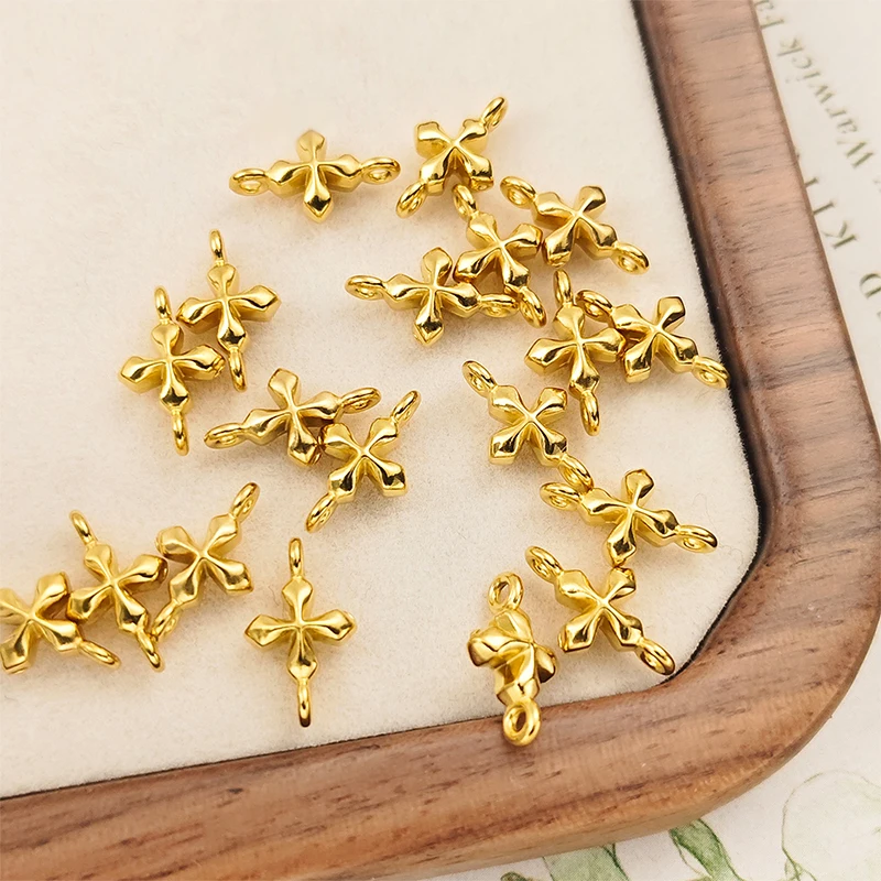 

5/10Pcs Fine Polished Stainless Steel Charms Cross DIY Pendant Bracelet Accessories Earrings Supplies for Jewelry Materials