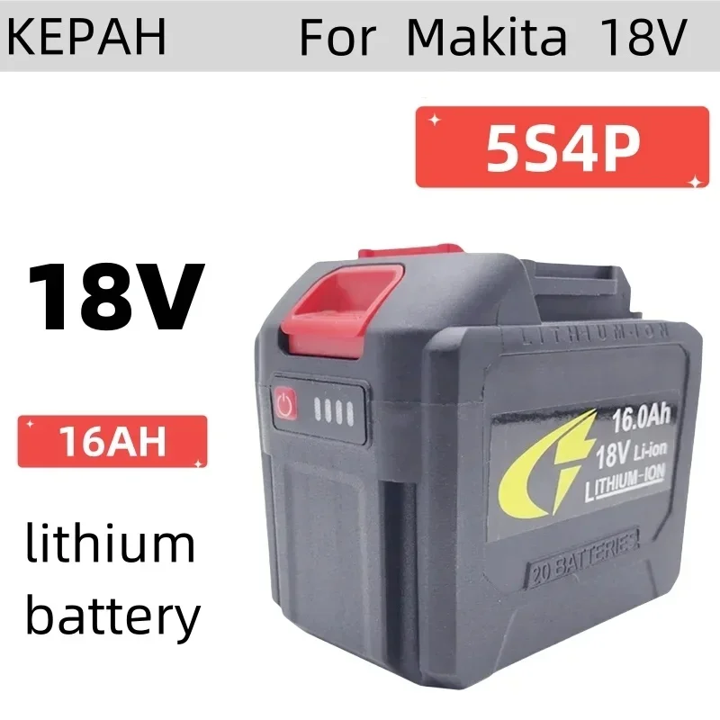 La batteria al litio 5 s4p 18V Makita 18650 può caricare la batteria da 16000mAh con alta corrente e scarica. Caricabatterie.