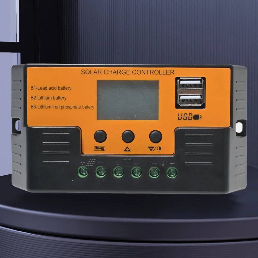 Solar Charge Controller 12V/11.1V/12.8V with USB Photovoltaic Panel Solar Controller for Gel Sealed Flooded and