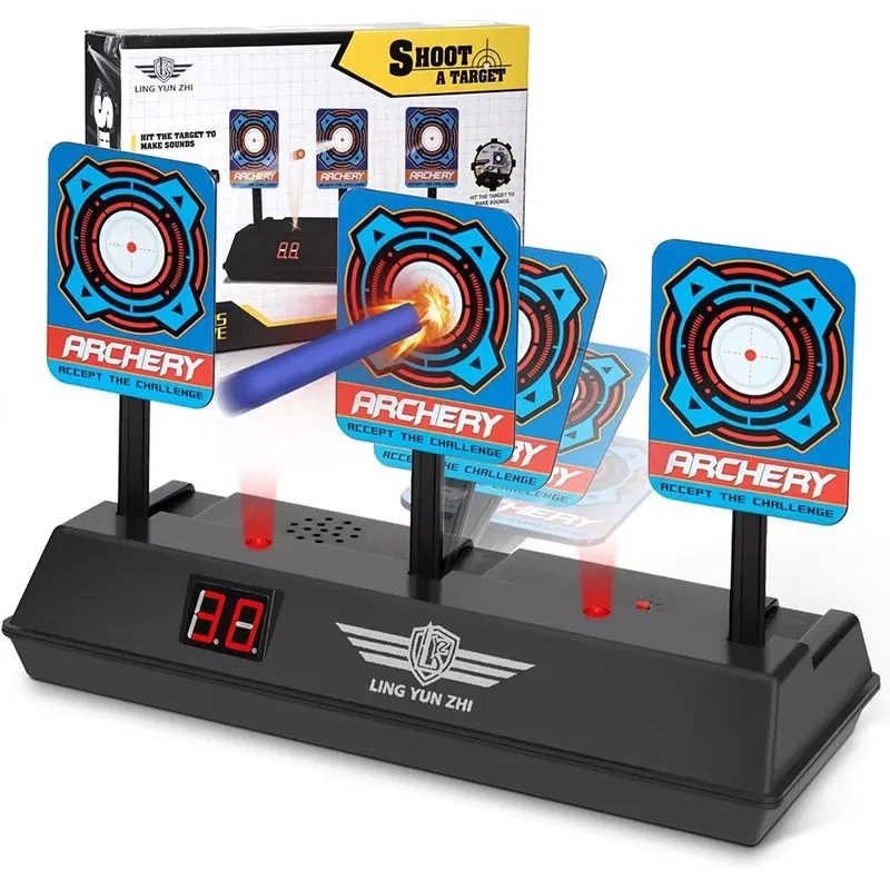 

Электронная мишень ZIVCONCING для серий Nerf N-Strike Elite/Mega/Rival с автоматическим сбросом, интеллектуальными световыми и звуковыми эффектами, функцией подсчета очков