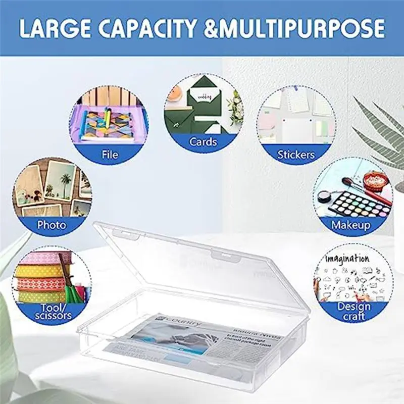 【CYBER MONDAY】4 Pcs A4 Scrapbook Paper Storage Box Arts Craft Organizers Storage for 8.5 x 11 Inch Letter Paper Photo Picture St