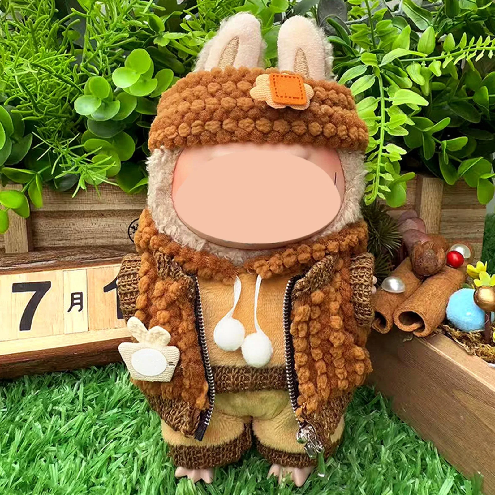 For 17cm Labubu Dolls Sweater Hoodie Clothing Diy Kids Gifts Cute Mini Plush Doll'S Clothes Outfit Only Clothing Accessories