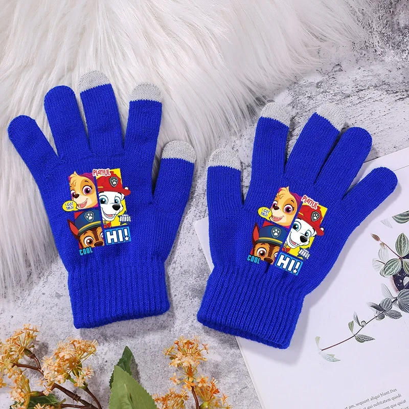 Paw Patrol Winter Warm Gloves Adult Work Touchscreen Available Glove Cartoon Anime Graphic Print Accessories Birthday Party Gift