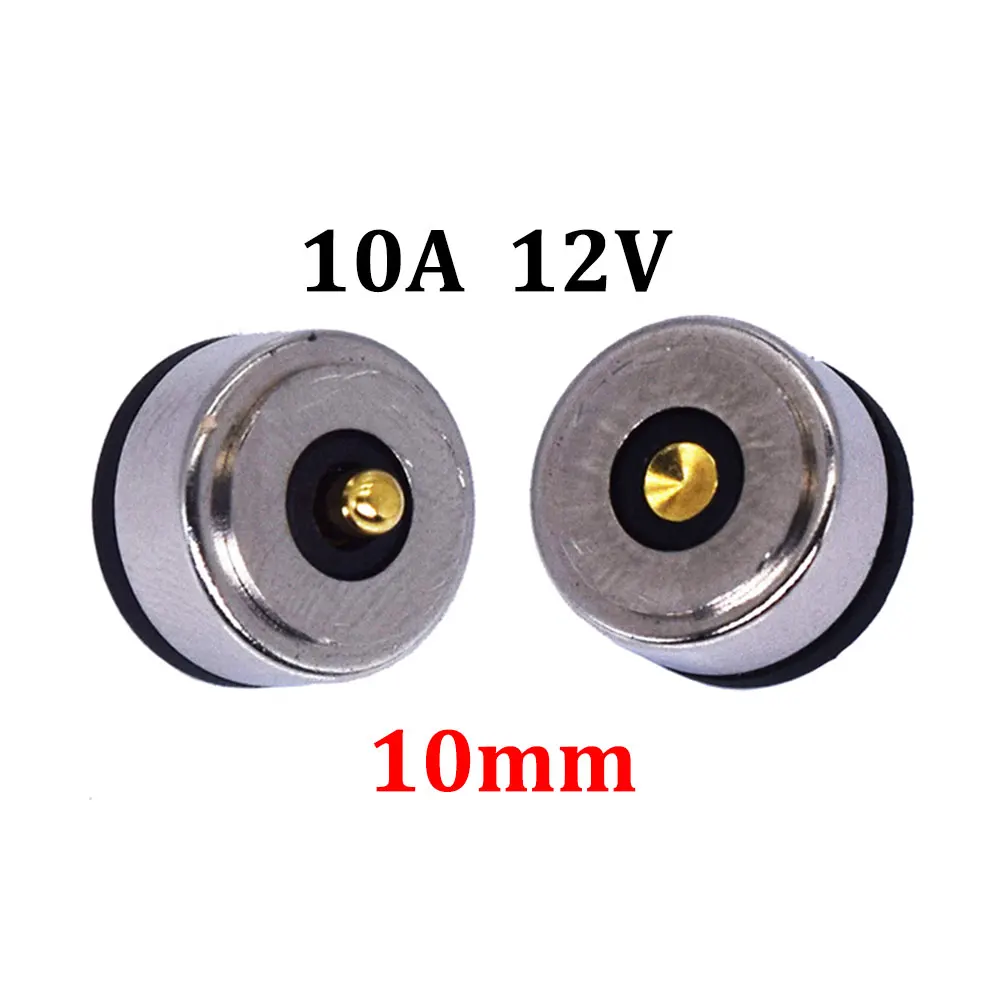 1 Paar runde 10A Hochstrom-Magnet-Saugfeder-Pogo-Pin-Steckverbinder, männlich und weiblich, DC-Stromlade-Magnetstecker – Detail 10