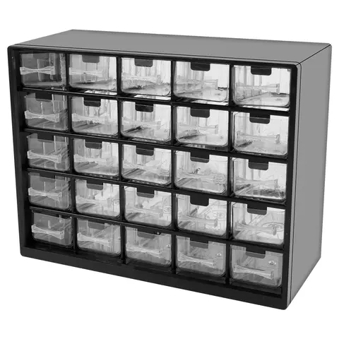25 Drawer Plastic Drawer Storage Cabinet Storage Hardware and Craft Cabinet with 50 Removable Dividers for Bead Lego Storage