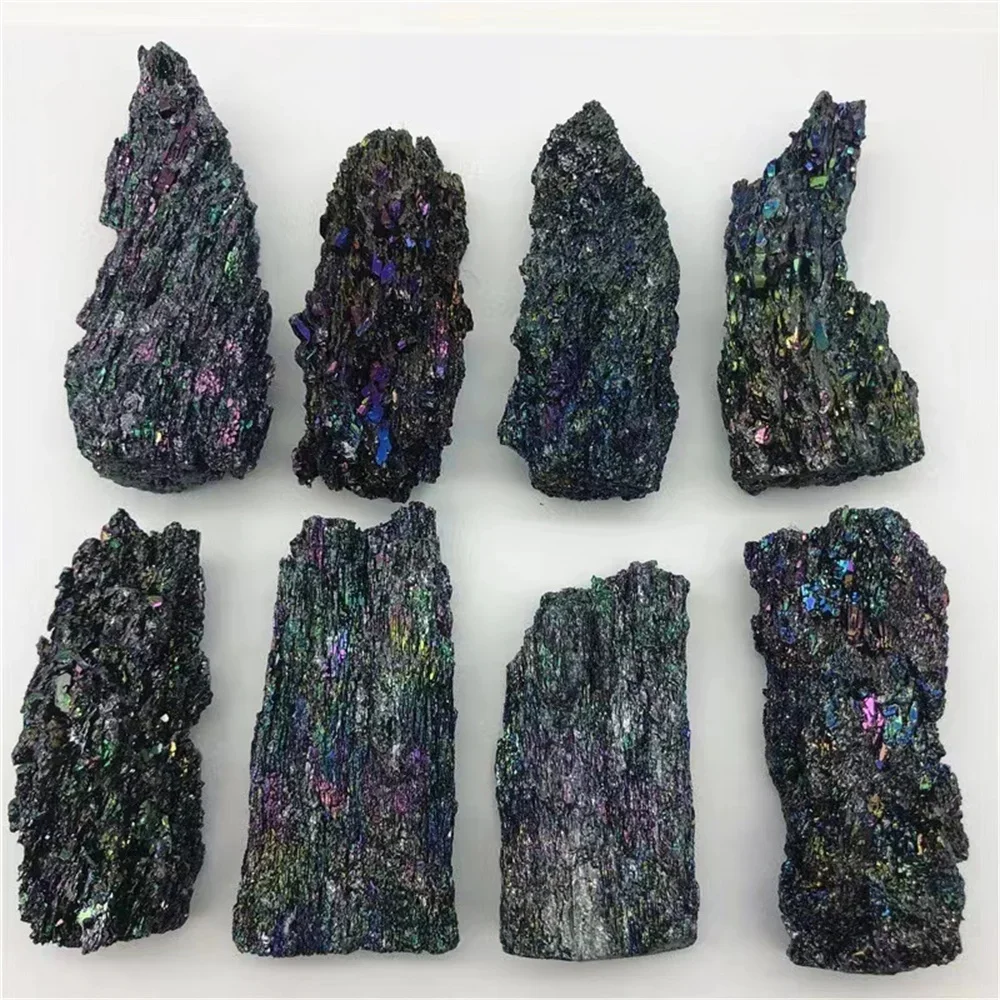 カラフルな天然石標本、シリコン超硬、黒クォーツ、クリスタル、ミネラルサンプル、家の装飾、収集品、1個