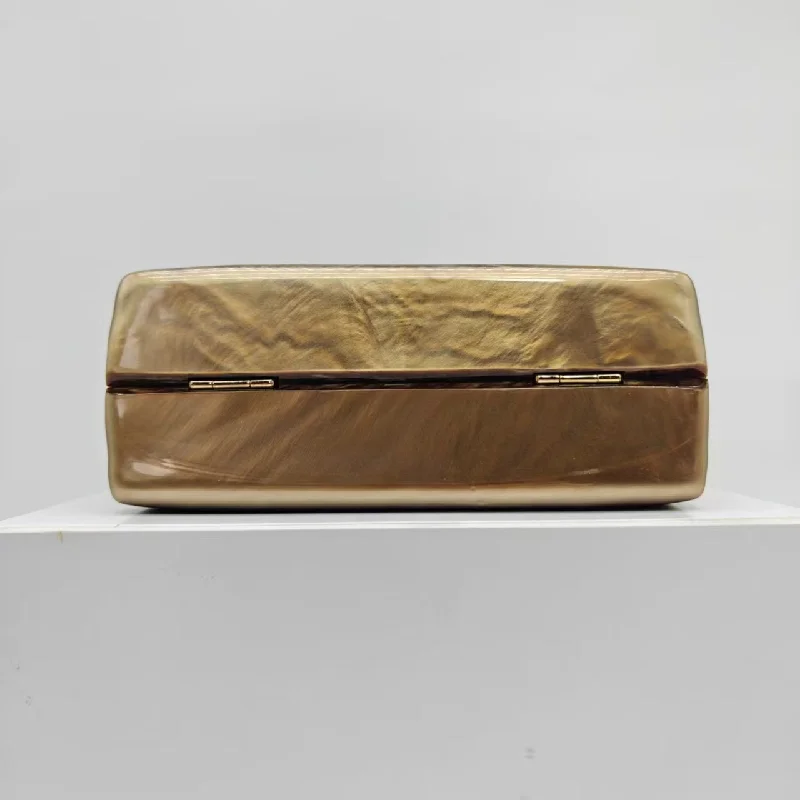 Ladies Shoulder Fashion Handbag Square Evening Underarm Bag Summer Beach New Small Acrylic Luxury Designer Crossbody Gold Clutch