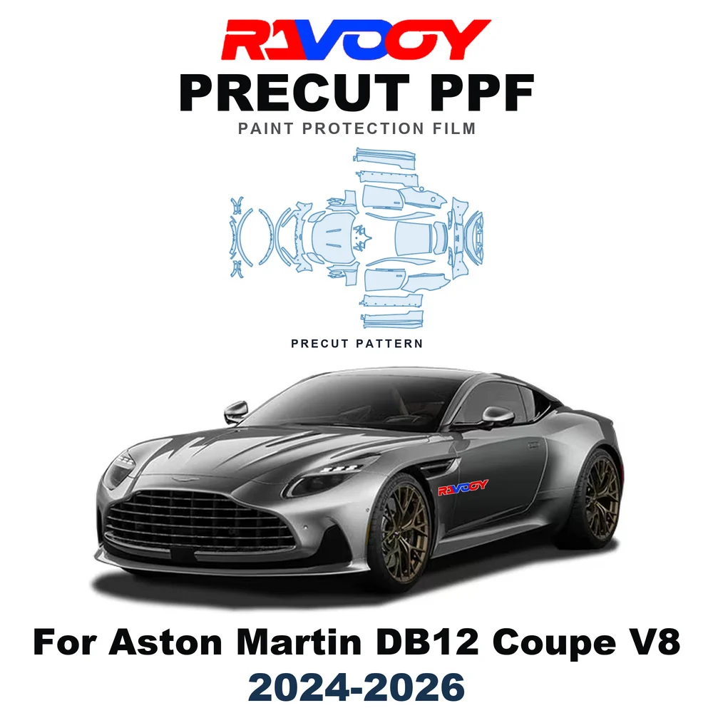 Precut PPF For Aston Martin DB12 Coupe V8 2024-2026 8.5mil TPU Paint Protection Film Hood Bonnet Bumper Headlight Self-Healing