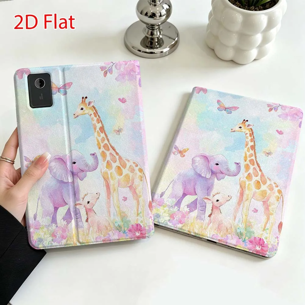 Cartoon Giraffe Pattern Soft For Lenovo Xiaoxin Pad Pro Tab P12 P11 11 13 11.2 inch K11 Plus Pen Tray Tablet Case