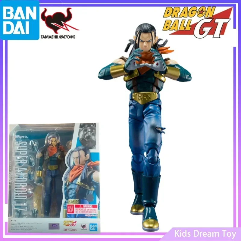 Bandai in Stock Original S.H.Figuarts DragonBall GT Anime Figures -SUPER ANDROID 17- Action Figures Toys Collectible Model Gifts