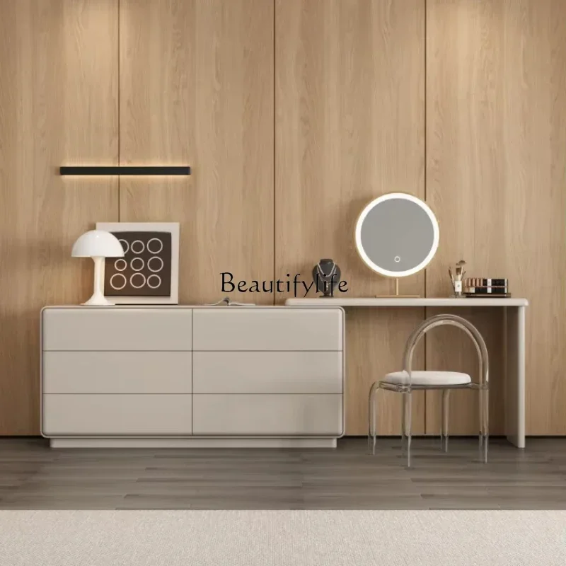 06.Dresser, chest, integrated bed end, modern simple Italian water-based paint makeup table
