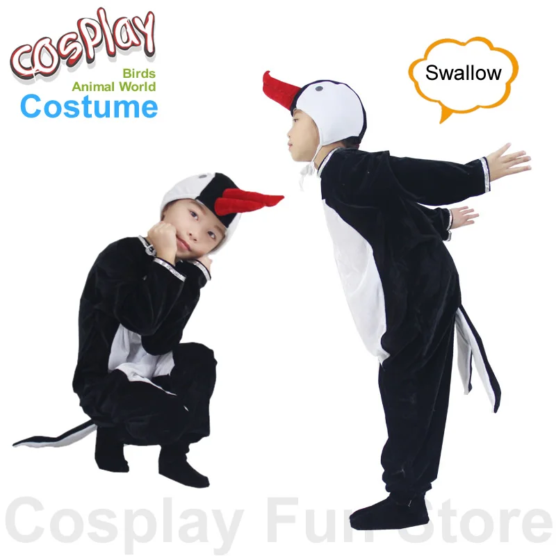 

Kids Cosplay Swallow Performance Bird Costumes Eagle Owl Jumpsuit Children's Dancing Dress Animal Onesie Cartoon Stage Play Show