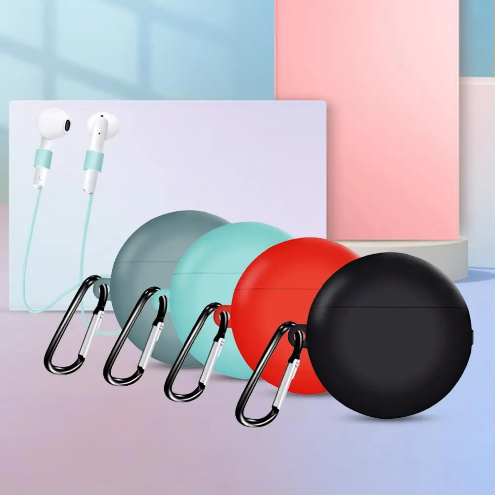 Earphone Case for Freebuds 3 Bluetooth Earbuds Cover Shockproof Soft Silicone Cover with Anti lost Rope