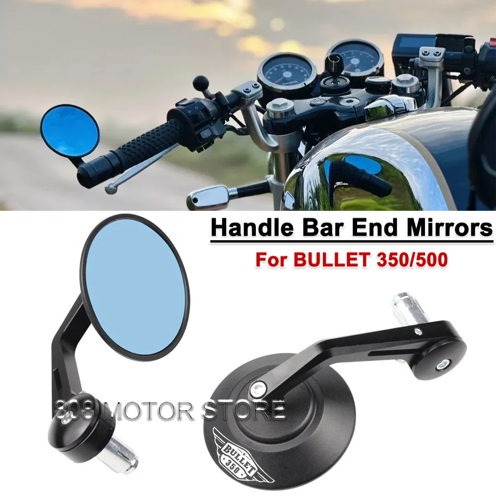لمرايا الرؤية الخلفية لمقود الدراجة النارية العالمي Bullet 350 500 - 360 °   مرايا جانبية من الألومنيوم قابلة للتعديل ومضادة للاهتزاز
