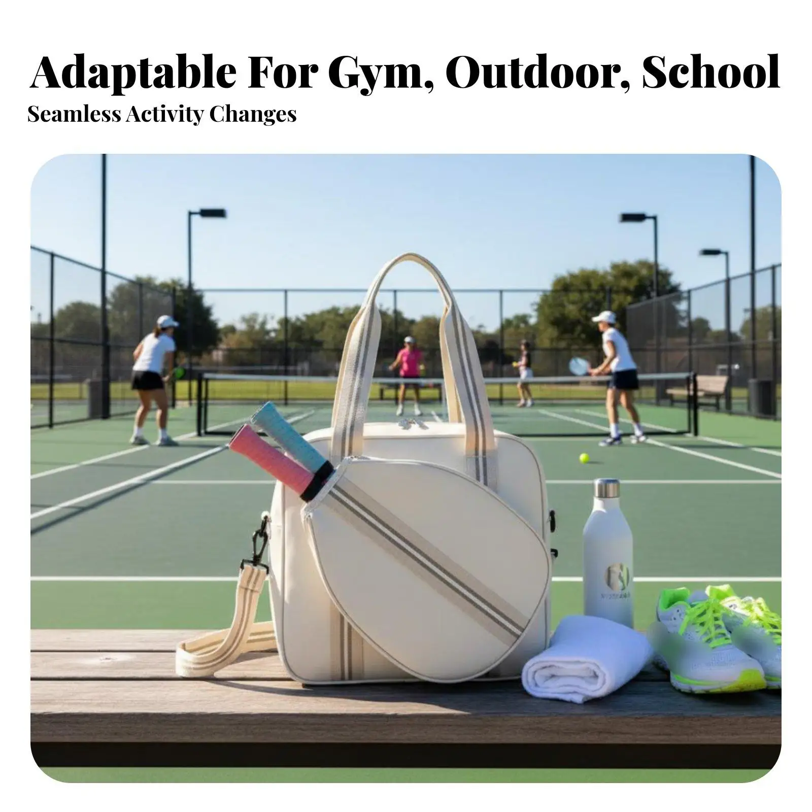 Racket Sports Paddle Bag Versatile-Sport Use Pickleball Crossbody Bag Korean Design Crossbody Racket Carrier for Women, Gym