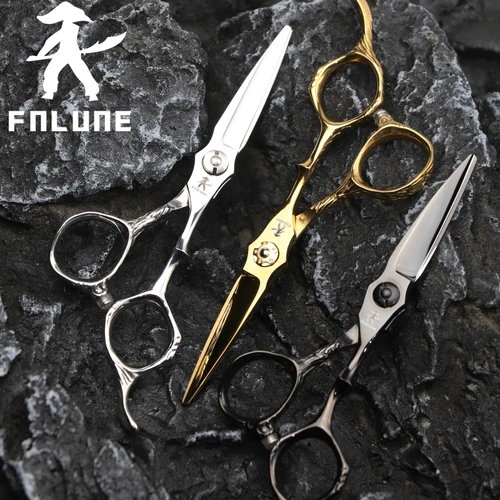 Imagen 1 del producto FnLune 4,5 pulgadas Vg-10 tijeras profesionales de peluquería corte accesorios de peluquero corte de pelo tijeras de adelgazamiento herramientas de peluquería tijeras