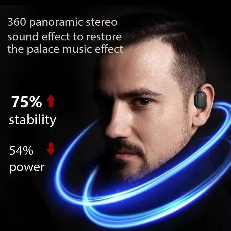 3D three-dimensional transparent silicone open in-ear high battery life wireless bluetooth sports call noise canceling headset