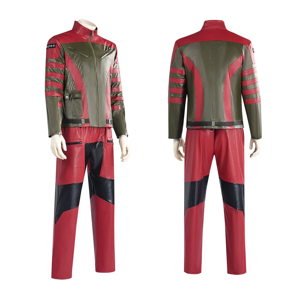 

Fulujiacos Movie Callum Drift Cosplay Adult Red Leather Jacket Pants Set