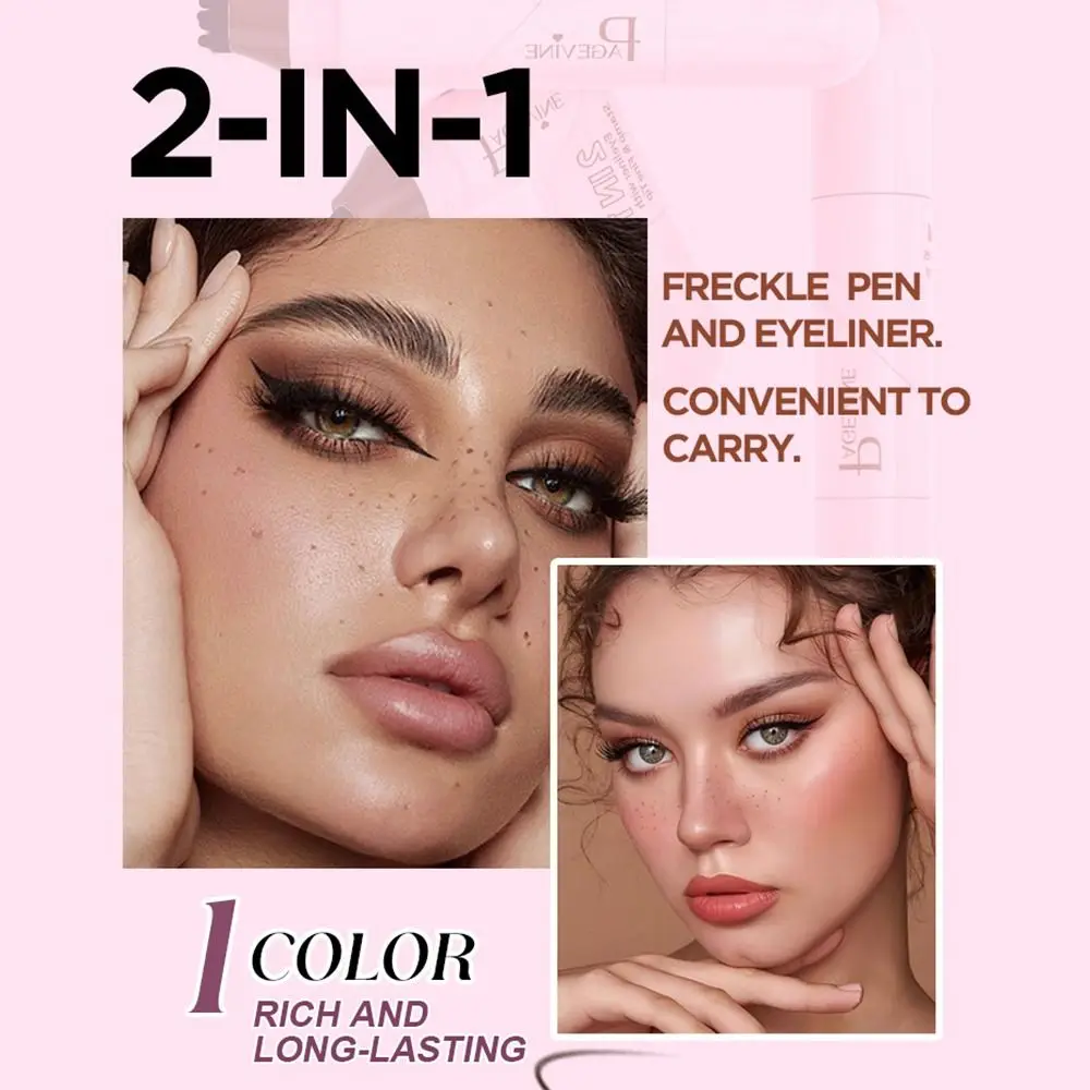 Nuovo timbro per lentiggini finte a doppia estremità con eyeliner Matita per trucco per lentiggini impermeabile a prova di sbavature Penna per lentiggini naturale ad asciugatura rapida