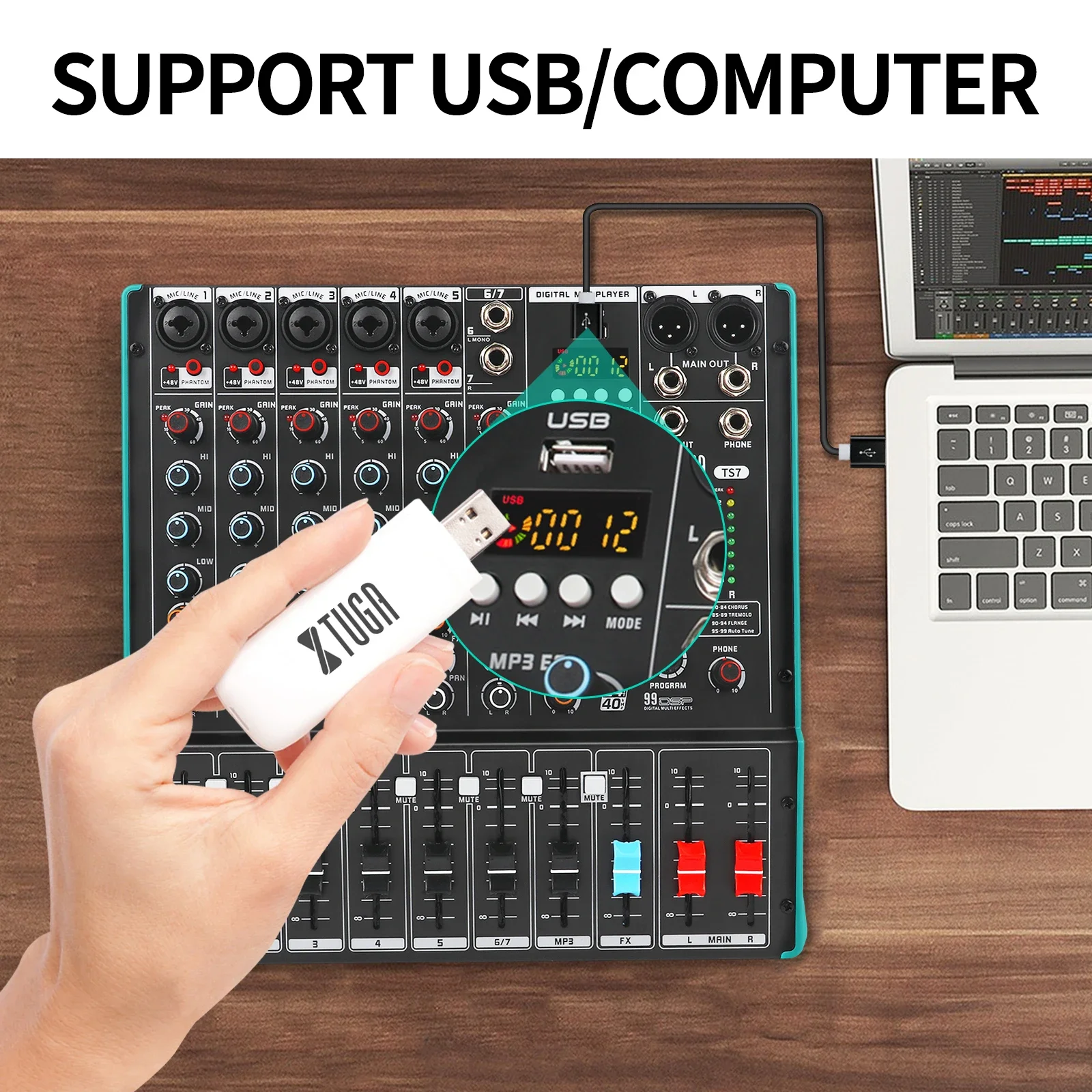 

TLF Xtuga TS7 Звуковое микшерное музыкальное оборудование Studio 7 99 Консоль реверберации o Professionnel