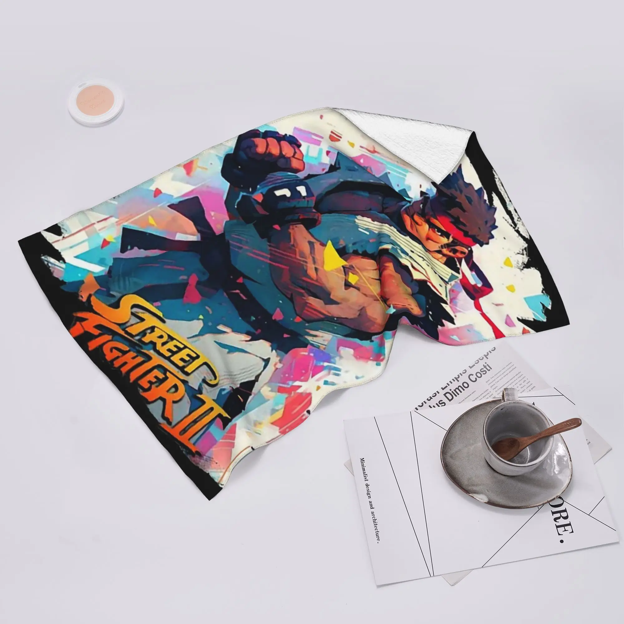 Custom Defeated Portraits Super Street Fighter Soft Face Towel Quick Dry Pool Bath Cotton Towels Absorbent