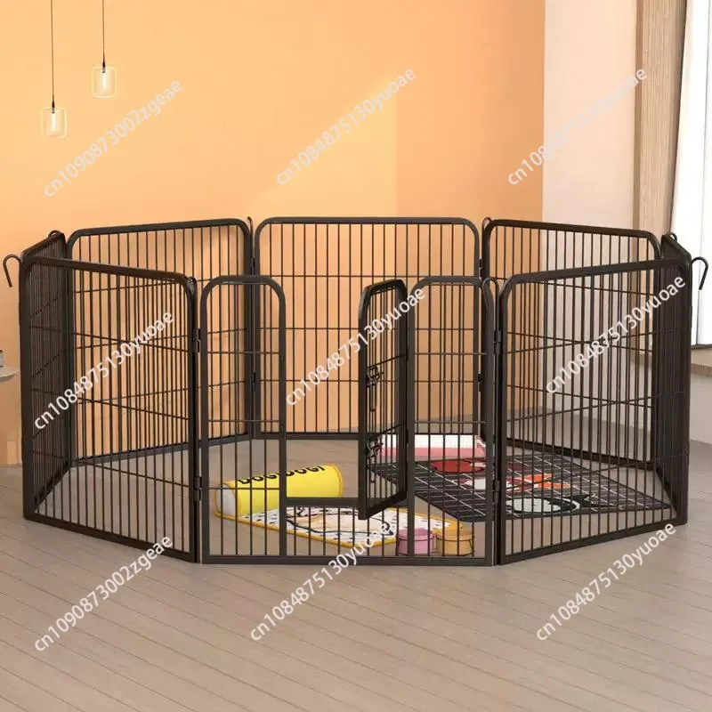Metal Wire Extra Large Indoor Dog Playpen 6 Panel Black Metal Fence Dog Run Collapsible Pet Puppy Play Dog Pen Expandable