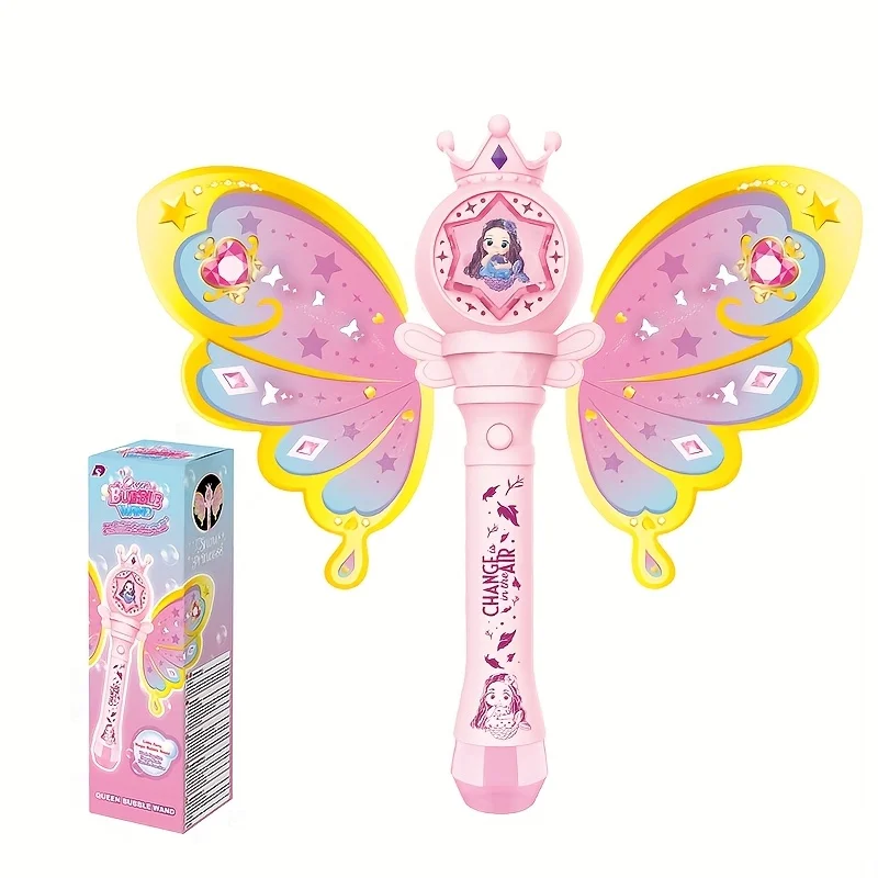 Giocattolo per macchina per bolle, con produzione automatica di bolle (liquido a bolle deve essere portato da solo), un regalo per ragazze. All'aperto