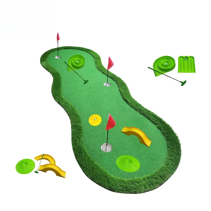 Hot Stock Kids Golf Equipment 13 PCS Set with Plastic Obstacles Mini Golf Course & Putting Practice for Children & Adults