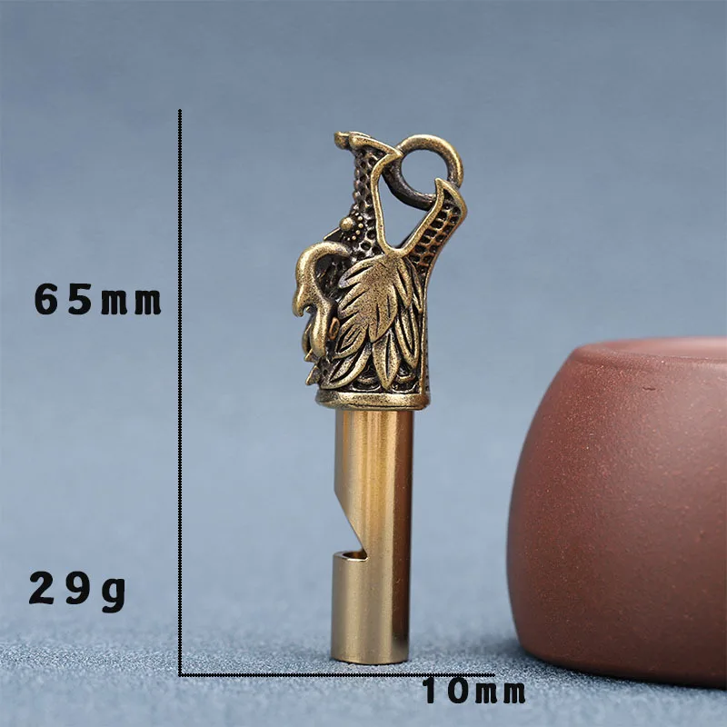 Brass Leading Whistle Outdoor Survival Referee Whistle Keychain Pendant Pure Copper Leading Whistle Metal Siren Whistle