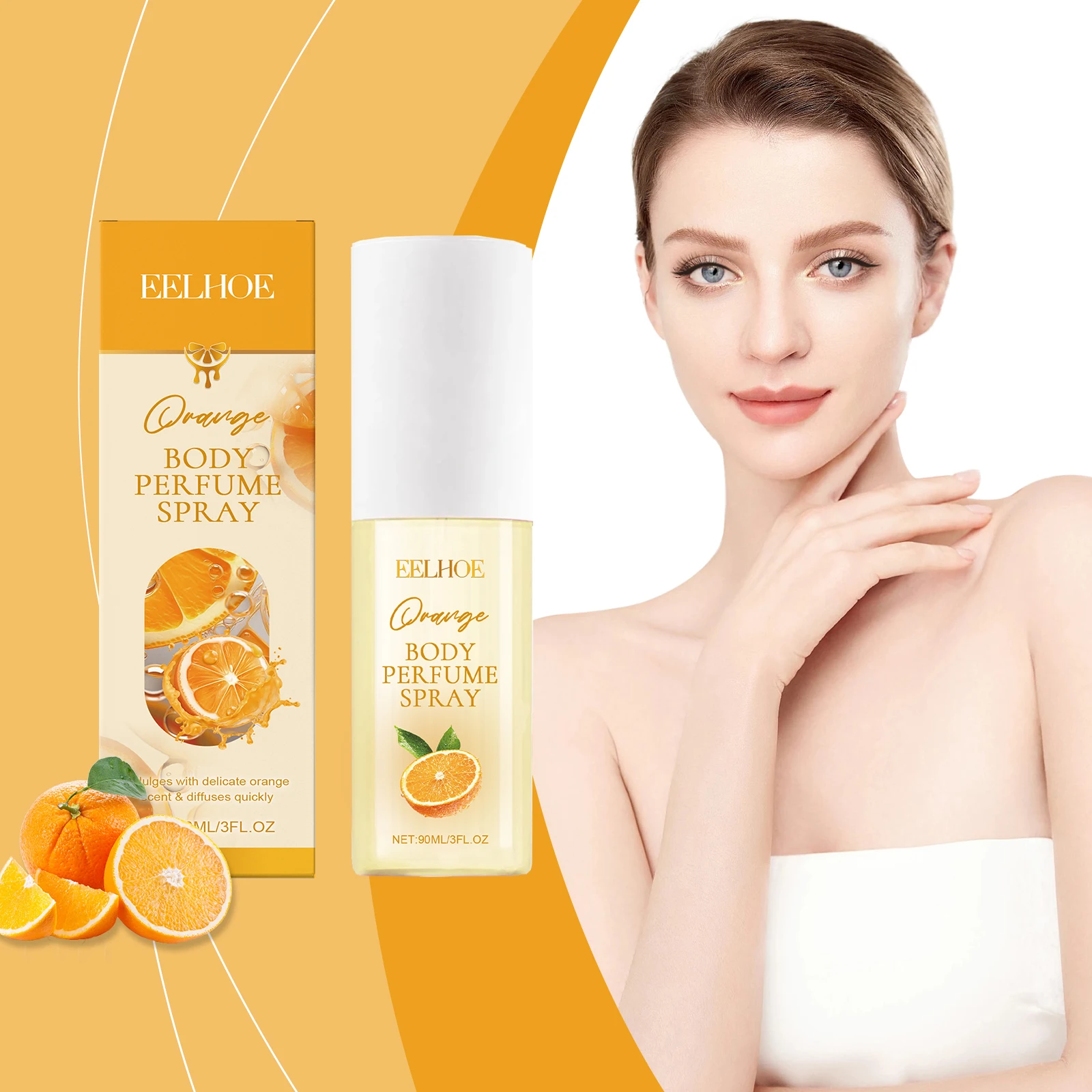 EELHOE-spray de Perfume de feromonas para el cuerpo, color naranja, fragancia fresca elegante, mantiene las fragancias, spray de frutas portátil