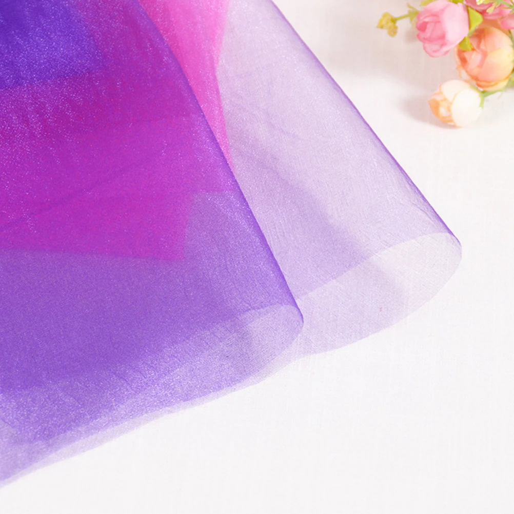 

Silk Organza Fabric Purple Wedding Gauze Curtain Bouquet Decorations Sheer