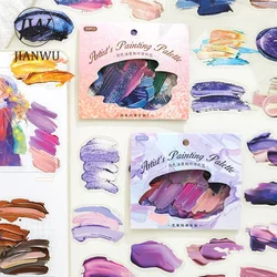 JIANWU Artist's Palette Series Vintage Colorful Pigment Landscaping Material Collage PET Sticker Creative DIY Journal Stationery