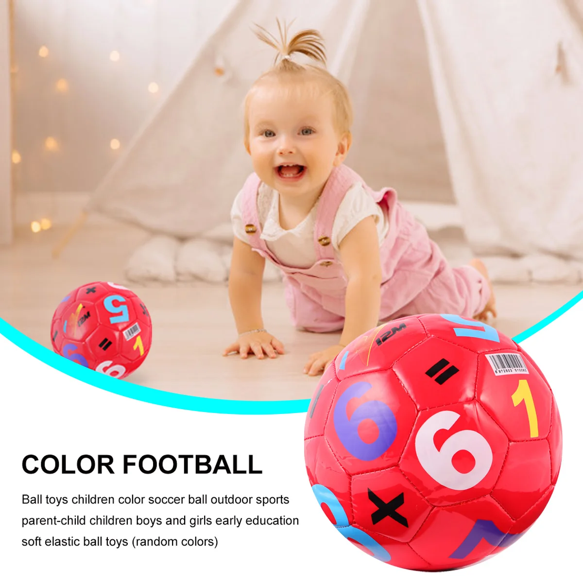 

Ball Toy Kid Colorful Football Shaped Ball Outdoor Parents and Children Early Educational Elastic Ball Toy for Boy Girl (Random