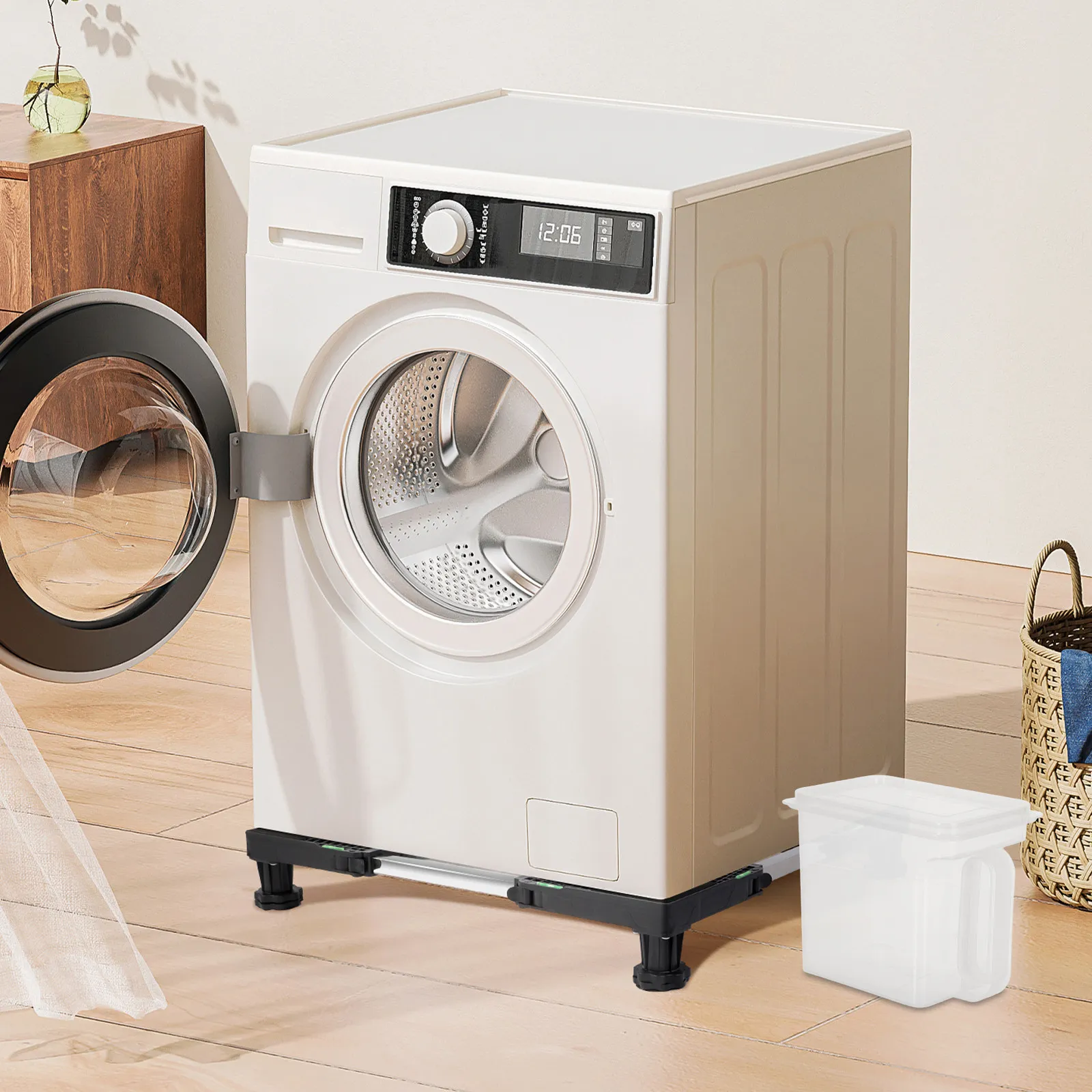 Contenedor de Plástico para Detergente en Polvo 6.9x5.7x4.3 con Tapa Hermética, Organizador para Detergente, Bicarbonato de Sodio y Polvo de Lavado